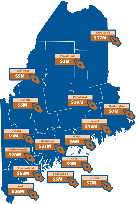 Map of Maine Dividends from MEMIC