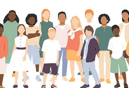 Diverse youth group illustration