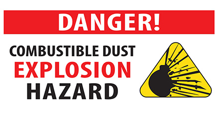 Danger! Combustible Dust Warning Sign